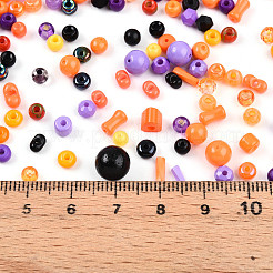 Стеклянные бусины на тему хэллоуина&nbsp;SEED-N007-13J