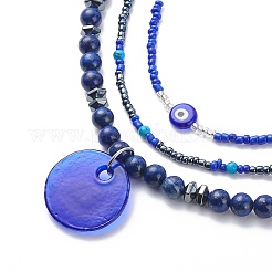 3шт 3 стиля лэмпворк кулон ожерелья сглаза комплект&nbsp;NJEW-JN04016