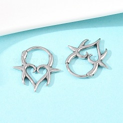 Серьги-хрящи в форме сердца с шипами из нержавеющей стали 316&nbsp;AJEW-C044-13AS