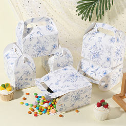 12 шт. складные бумажные подарочные коробки для конфет с вырубной ручкой&nbsp;CON-WH20001-18B