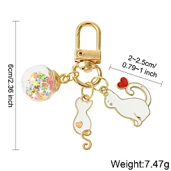 Украшение подвески из эмали из сплава кошки&nbsp;HJEW-YW00016-01