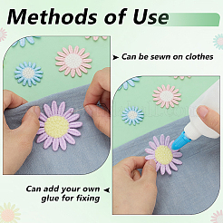 54 шт. 18 стиля вышитая нашивка на ткань с изображением цветка ромашки&nbsp;PATC-FG0003-28