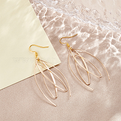 20 шт. латунные спиральные овальные серьги-подвески&nbsp;EJEW-BC0001-11