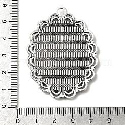 Тибетский стиль старинное серебро литые сеттинги кабошон плоский овал подвесные&nbsp;X-TIBEP-M022-58AS