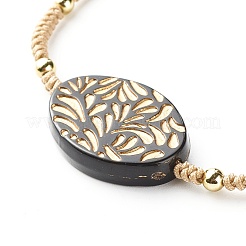 Овальный браслет с акриловым звеном для девочек и женщин&nbsp;BJEW-JB06862-01