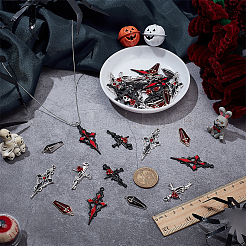 36шт 6 стиля хэллоуин тема сплава эмаль подвески&nbsp;FIND-WR0012-66