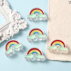 5шт прозрачные акриловые эмалевые бусины&nbsp;OACR-YW0001-31C