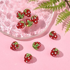 10 шт. бусины из полимерной глины со стразами&nbsp;RB-YW0001-28