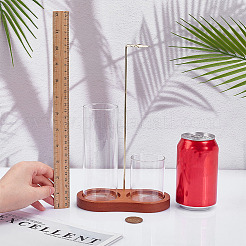 Подсвечник на стеклянной и деревянной основе&nbsp;AJEW-WH0455-260