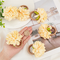 12 шт. плетеные джутовые кольца для салфеток&nbsp;DJEW-CP0001-43