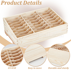 Деревянный ящик для хранения сотового телефона с 24 сеткой&nbsp;AJEW-WH0567-35B