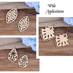 DIY 40 пара наборов для изготовления серег из натурального дерева&nbsp;DIY-TA0003-34P