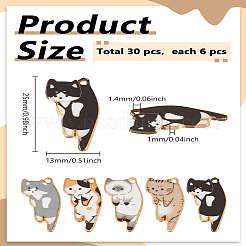 30шт 5 цвета сплава эмалевые подвески&nbsp;ENAM-LP0001-23