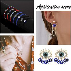 Ручной сглаза Lampwork плоские круглые бусины&nbsp;LAMP-NB0001-16