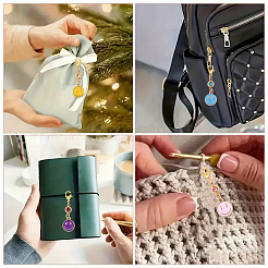 48 шт. 12 стиля подвески из сплава с эмалью в виде камня-талисмана и улыбающегося лица&nbsp;HJEW-YW00169