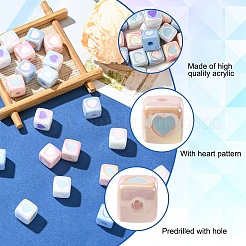 21шт 7 цвета непрозрачные акриловые эмалевые бусины&nbsp;ACRC-YW0001-03