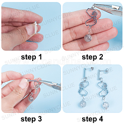 40 шт. 4 шт. фурнитура для сережек-гвоздиков из нержавеющей стали 304&nbsp;DIY-SC0019-17