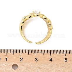 Латунные микро проложить манжеты кольца кубического циркония&nbsp;LS-RJEW-D307-03G