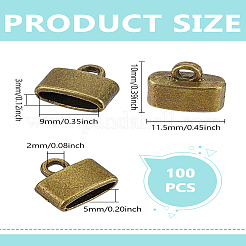 100 шт. наконечники для шнура из сплава в тибетском стиле&nbsp;TIBE-LP0001-09