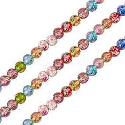 54 шт. 9-цветные бусины ручной работы из песочного золота в технике лэмпворк&nbsp;LAMP-TA0002-08