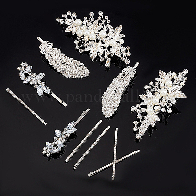 14 шт. 4 стиля свадебных шпилек для волос из сплава со стразами&nbsp;DIY-GA0003-90-1