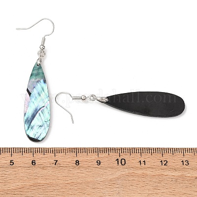 Серьги-подвески из латунных раковин морских ушек EJEW-C161-01A-1