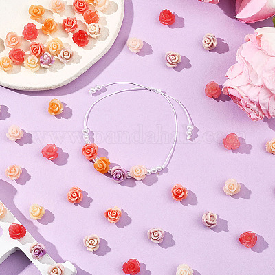 100 шт. 5-х цветные резные бусины из синтетического коралла&nbsp;CORA-SP0001-14-1