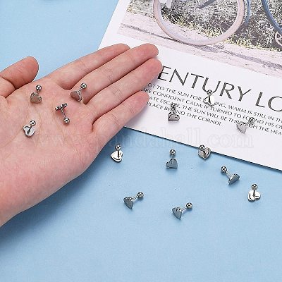 Серьги-штанги для хрящей из нержавеющей стали 201&nbsp;LS-EJEW-R147-38-1