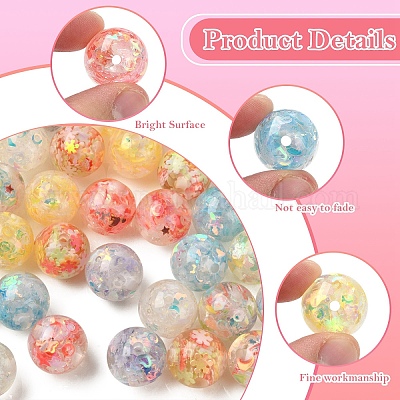 14 шт. 7-х цветная прозрачная смола с пайетками&nbsp;RESI-YW0006-12-1