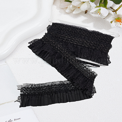 2.5 ярд атласной эластичной плиссированной кружевной отделки&nbsp;OCOR-LP0003-29B-1