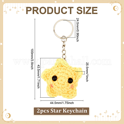 Брелки из полиэстера&nbsp;KEYC-WH0034-58-1