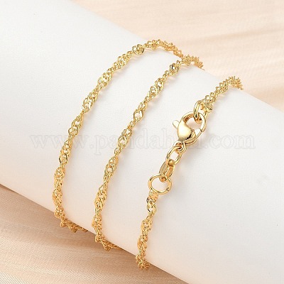 2.5 мм латунные цепочки из сингапура NJEW-P339-07G-1