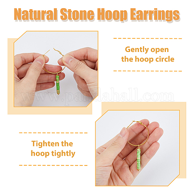 8 пара серег-капель 8 типа из натуральных и синтетических драгоценных камней EJEW-AB00040-1