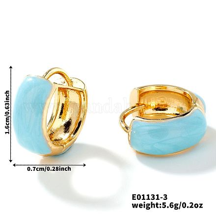 Серьги-кольца из латуни с эмалью CM4062-3-1