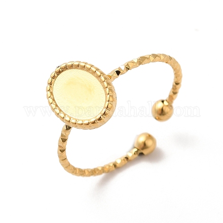 Ионное покрытие (IP) нержавеющая сталь 304 овальный безель чашечка кольца настройки RJEW-H136-04G-1