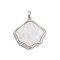 Alloy Resin Pendants, Shell Shapes, Platinum, 15.5x13x4mm, Hole: 1.8mm