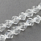 Glass Bead Strands, Faceted, Twist, Clear, 4x4x4mm, Hole: 1mm