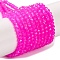 Baking Electroplate Glass Beads Strands, AB Color, Faceted, Round, Magenta, 4x3mm, Hole: 1mm, about 105~110pcs/strand, 38~39cm