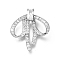 925 Sterling Silver Pave Clear Cubic Zirconia Pendants, Bowknot Charms, Platinum, 24x23x4.5mm, Hole: 1.2mm