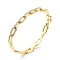 Clear Cubic Zirconia Oval Link Chains Hinged Bangle, Brass Jewelry for Women, Cadmium Free & Nickel Free & Lead Free, Real 18K Gold Plated, Inner Diameter: 2-1/4 inch(5.75cm)