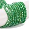 Baking Electroplate Glass Beads Strands, AB Color, Faceted, Round, Medium Sea Green, 3x2mm, Hole: 0.7mm, about 135~140pcs/strand, 32~34cm
