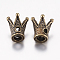 Tibetan Style Alloy Beads, Crown, Antique Bronze, 13x11~12mm, Hole: 2.5mm