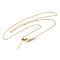 304 Stainless Steel Dapped Chain Necklace for Women, for Beadable Necklace Making, Golden, 16.77 inch(42.6cm)