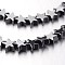 Non-magnetic Synthetic Hematite Bead Strands, Star, Original Color, 6x6x2~3mm, Hole: 1mm, about 87~90pcs/strand, 14.7~15 inch