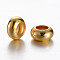 Brass Spacer Beads, Rondelle, Real 18K Gold Plated, 8x4mm, Hole: 4mm
