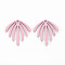 Spray Painted Alloy Pendants, Cadmium Free & Lead Free, Fan, Flamingo, 22x20x1.5mm, Hole: 1.8mm