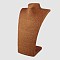 Stereoscopic Necklace Bust Displays, PU Mannequin Jewelry Displays, Covered by Rattan, Coffee, 195x115x223mm