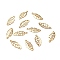Ion Plating(IP) 304 Stainless Steel Charms, Hollow, Leaf, Golden, 13x5.5x0.3mm, Hole: 0.8~1mm