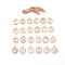 Wood Pendants, Laser Cut Wood Shapes, with Hemp Rope, Flat Round with Number 1~24, BurlyWood, 41x35x2.5mm, Hole: 2.5mm