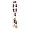 Wooden Beads Ring Hanging Ornaments, Alloy Christmas Bell Tassel for Christmas Party Decoration, Colorful, 270mm